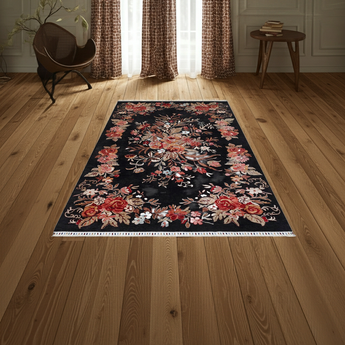 Black handmade carpet 