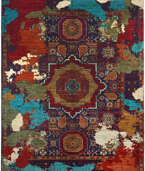 Handknuten Matta Contrast Oriental 195 x 152 cm Nr. 65395