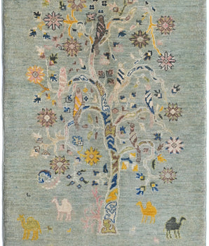 Handknuten Matta Floral Oriental 149 x 89 cm Nr. 65460