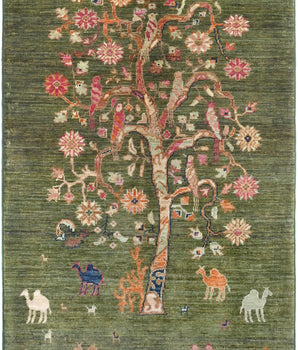 Handknuten Matta Floral Oriental 148 x 89 cm Nr. 65462