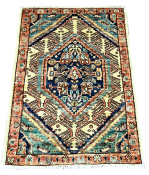 Handknuten Matta Dehbaft Oriental 92 x 63 cm Nr. 65605