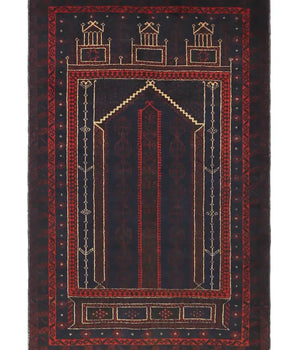Handknuten Matta Baluch Oriental 144 x 93 cm Nr. 65917