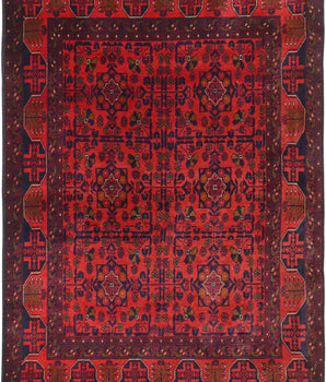 Handknuten Matta Afghan Oriental 199 x 146 cm Nr. 65970