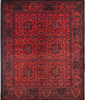 Handknuten Matta Afghan Oriental 197 x 156 cm Nr. 65971
