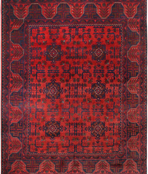 Handknuten Matta Afghan Oriental 191 x 148 cm Nr. 65976