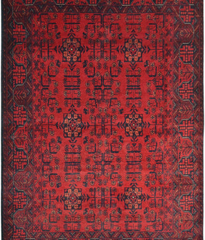 Handknuten Matta Afghan Oriental 197 x 127 cm Nr. 65977
