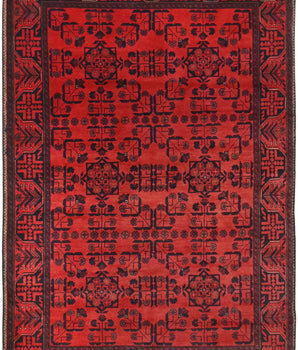 Handknuten Matta Afghan Oriental 187 x 127 cm Nr. 65980