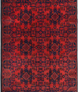 Handknuten Matta Afghan Oriental 187 x 124 cm Nr. 65981
