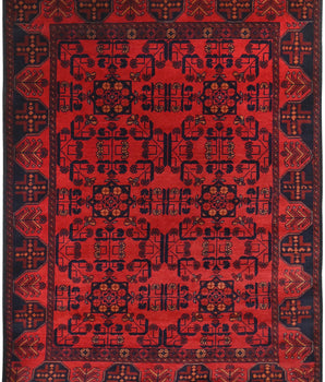 Handknuten Matta Afghan Oriental 195 x 124 cm Nr. 65982