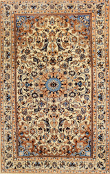 Nain, Handknotted rug from Iran/Persian, Multicolor, Beige, 205x124 cm.