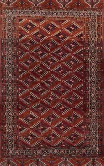 Arsari old, Handknotted rug from Afghanistan, Multicolor Red,  200x151 cm