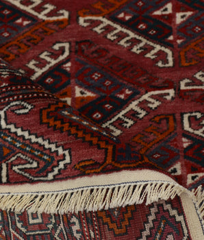 Arsari old, Handknotted rug from Afghanistan, Multicolor Red,  200x151 cm