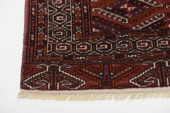 Arsari old, Handknotted rug from Afghanistan, Multicolor Red,  200x151 cm