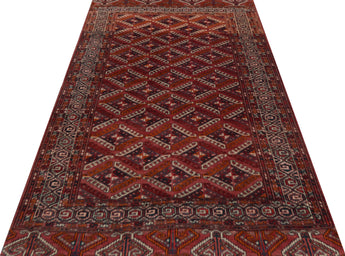 Arsari old, Handknotted rug from Afghanistan, Multicolor Red,  200x151 cm