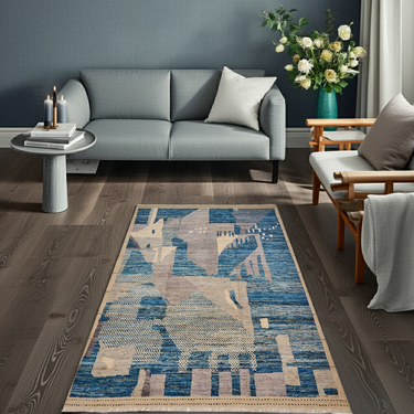 Colorful handknuten Gabbeh Moracco No.65987 rug from Orientmattor featuring intricate geometric patterns and vibrant traditional design.