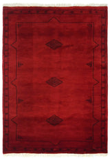 Orientmattor Bokhara 64593 Afghan/Pakistan rug with intricate geometric patterns and rich earthy tones, close-up view of woven design.