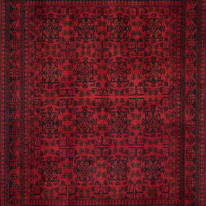 Handknuten Afghan-Pakistan matta by Orientmattor with intricate patterns and warm colors, showcasing traditional craftsmanship.