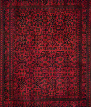 Handknuten Afghan-Pakistan matta by Orientmattor with intricate patterns and warm colors, showcasing traditional craftsmanship.