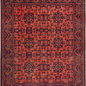 Handknuten Afghan oriental rug from Orientmattor, 193x158 cm, detailed woven design with traditional motifs.