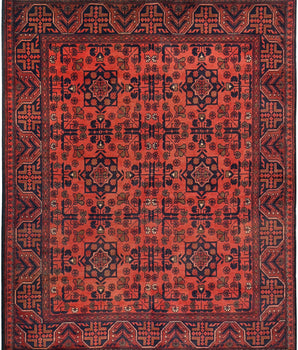 Handknuten Afghan oriental rug from Orientmattor, 193x158 cm, detailed woven design with traditional motifs.