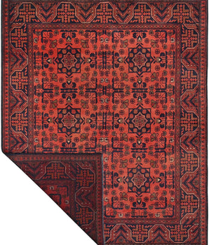 Handknuten Afghan Oriental rug from Orientmattor, 193x158 cm, featuring traditional woven patterns and rich colors.