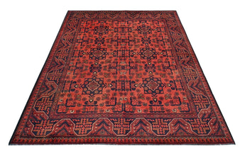 Handknuten Afghan Oriental rug from Orientmattor, 193x158 cm with intricate traditional patterns and rich colors.