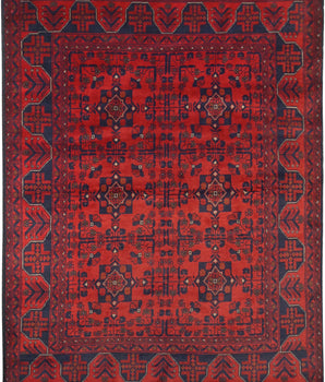 Handknuten Afghan oriental rug from Orientmattor, 197x148 cm, featuring intricate traditional patterns and rich colors.
