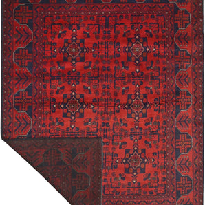 Handwoven Afghan Oriental rug by Orientmattor, 197x148 cm, featuring traditional patterns and rich textile details.