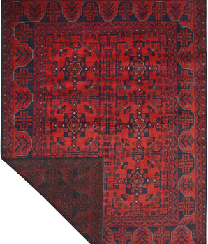 Handwoven Afghan Oriental rug by Orientmattor, 197x148 cm, featuring traditional patterns and rich textile details.