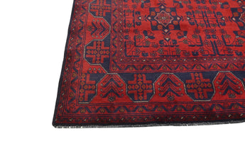 Handknuten Afghan oriental rug from Orientmattor, 197x148 cm, featuring intricate traditional patterns and vibrant colors.