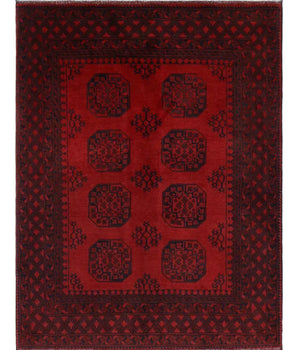 Handwoven Afghan/Pakistan Akhche Oriental rug, 195x150 cm, with intricate traditional patterns by Orientmattor.