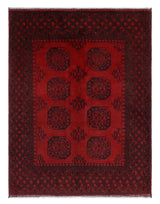 Handwoven Afghan/Pakistan Akhche Oriental rug, 195x150 cm, with intricate traditional patterns by Orientmattor.