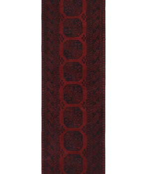Handknuten Akhche oriental rug 286 x 82 cm with intricate patterns, showcasing Afghan craftsmanship by Orientmattor.