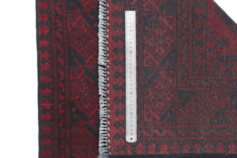 Handknuten Akhche Oriental rug in rich colors, 286 x 82 cm, showcasing traditional Afghan craftsmanship.