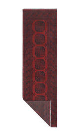 Handknuten matta Akhche in intricate patterns, 286 x 82 cm, showcasing Afghan craftsmanship by Orientmattor.
