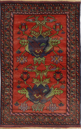 Orientmattor Baluch 64783 classic carpet with intricate geometric patterns in warm tones, detailed close-up of woven textile.