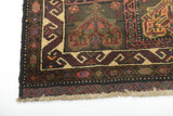 Orientmattor Baluch 64792 classic carpet with intricate patterns in warm tones, detailed close-up of woven textile design.
