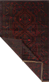 Orientmattor Baluch 64804 classic carpet with intricate geometric patterns in warm tones, detailed close-up of woven textile.