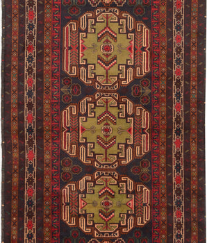 Orientmattor Baluch 64815 classic carpet with intricate traditional patterns in rich colors, showcasing detailed craftsmanship.