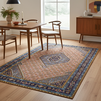 Handknuten Ardebil Persian rug by Orientmattor, classic large carpet with intricate patterns, measures 290 x 193 cm.