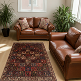 Handknuten Bakhtiar Oriental rug by Orientmattor, classic carpet with intricate patterns, measuring 284 x 212 cm.