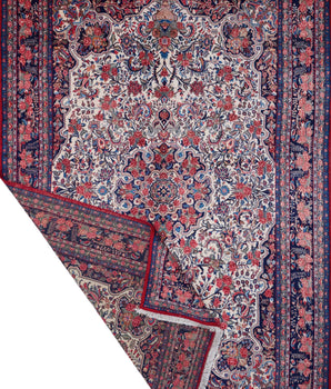 Orientmattor Handknuten Matta Bidjar Persian carpet, classic design, 325x223 cm, detailed woven pattern in natural colors.