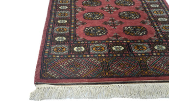 Orientmattor Handknuten Matta Bokhara Oriental, 116x75 cm, classic woven carpet with intricate pattern and warm colors.