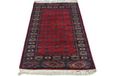 Handknuten Bokhara Oriental rug from Orientmattor, 122x77 cm, featuring traditional geometric patterns and rich woven details.