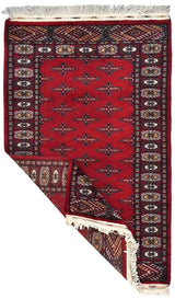 Handknuten Bokhara Oriental rug by Orientmattor, 122x77 cm, showcasing intricate traditional pattern and rich colors.
