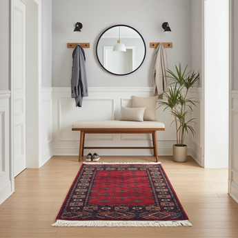 Handknuten Bokhara Oriental rug by Orientmattor, classic carpet in 122x77 cm with intricate traditional patterns.