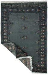 Orientmattor Handknuten Matta Bokhara Oriental, 130 x 95 cm, classic carpet with intricate patterns and rich colors.