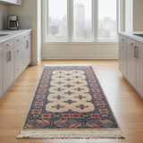 Handknuten Bokhara Oriental rug from Orientmattor, classic carpet with intricate patterns, 137 x 75 cm size.
