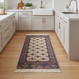 Handknuten Bokhara Oriental handwoven carpet, 137x75 cm, classic design from Orientmattor with intricate patterns and rich colors.