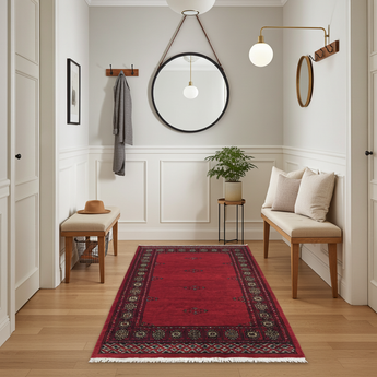 Orientmattor handknuten Bokhara Oriental carpet, 141x80 cm, featuring intricate traditional patterns in rich colors.